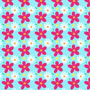 粉色花朵蓝色背景图案