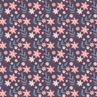 粉色小花深色背景图案