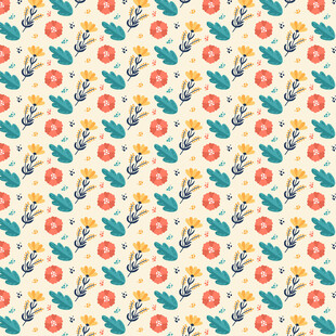 清新花卉无缝图案背景