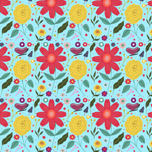 清新花卉图案背景