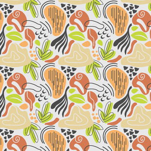 海鲜蔬菜图案无缝背景