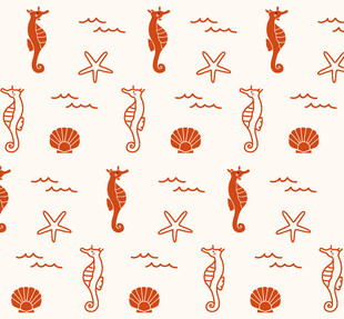 海马海星图案的精美背景