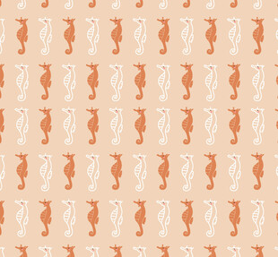 橙色动物图案无缝背景图