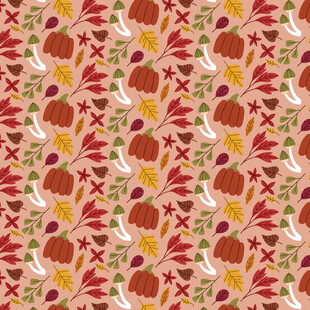 秋季南瓜花卉图案背景