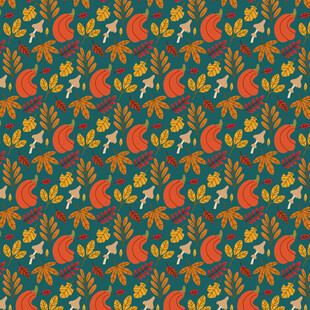 多彩南瓜花卉图案背景