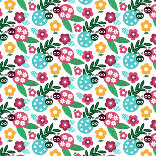 多彩花卉图案背景