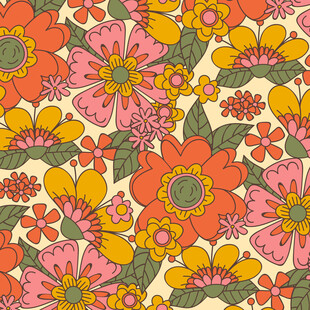多彩花卉图案背景