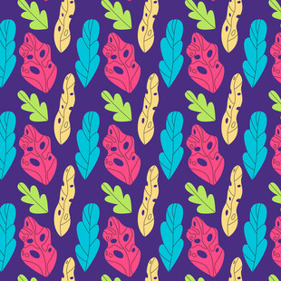 多彩乐器图案无缝背景