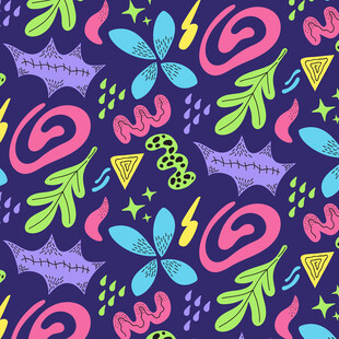 多彩抽象涂鸦图案背景