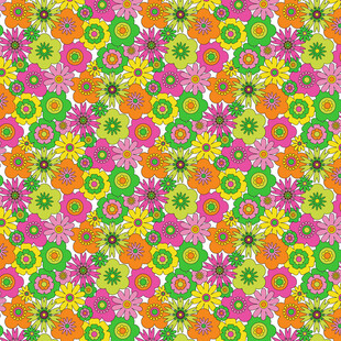 多彩花卉无缝图案背景