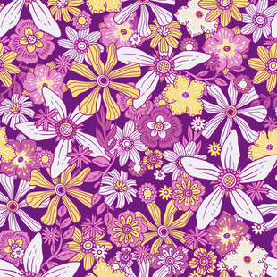 紫色花卉图案背景纹理