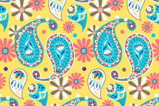 多彩佩斯利花纹图案