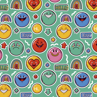 多彩笑脸图案背景设计