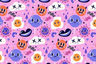 可爱笑脸图案背景设计