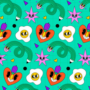 卡通笑脸图案背景设计