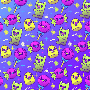 多彩卡通糖果图案背景