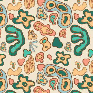 多彩卡通几何图案背景