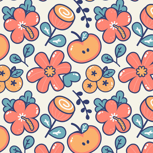 花卉水果图案背景
