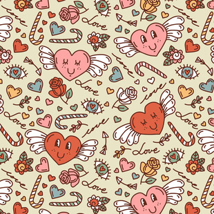 爱心图案背景 