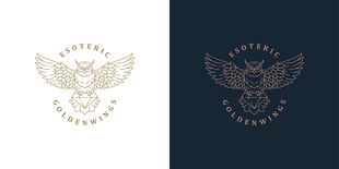 双款精致猫头鹰徽章设计