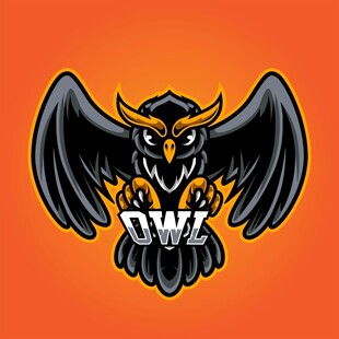 黑色猫头鹰标志设计