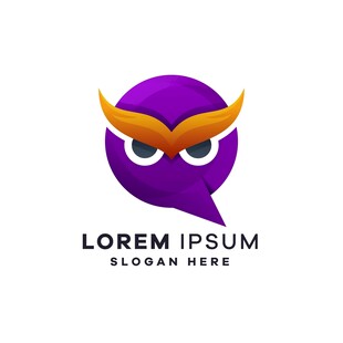 紫色萌趣小胡子聊天图标