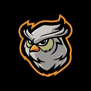 愤怒猫头鹰标志设计
