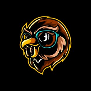 愤怒猫头鹰标志设计