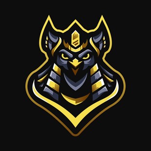 神秘埃及风格猫头鹰徽标