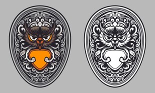 复古风格金属徽章图案