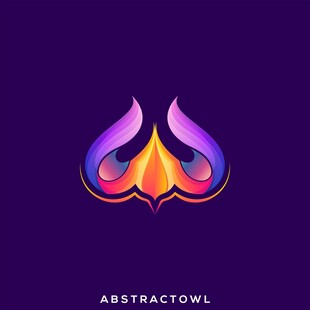 炫彩抽象猫头鹰标志设计