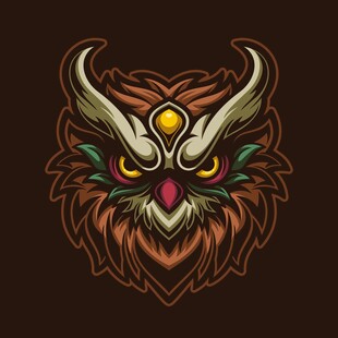 神秘猫头鹰图腾形象