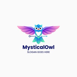 神秘猫头鹰标志设计
