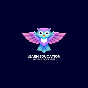 猫头鹰教育标志设计