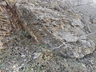 野外嶙峋岩石特写