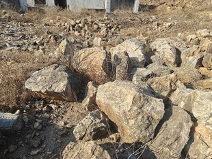 野外散落的大小石块