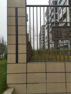 小区铁艺围栏与周边景致