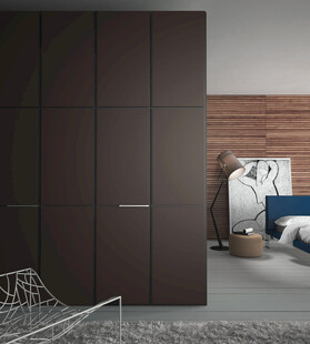 深棕色简约衣柜室内场景