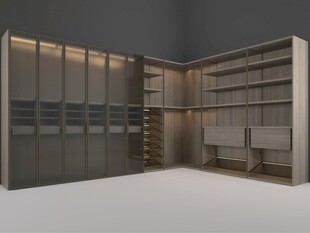 现代简约风格书房书架设计