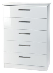 白色简约五斗柜