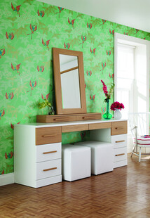 清新绿植风化妆台场景