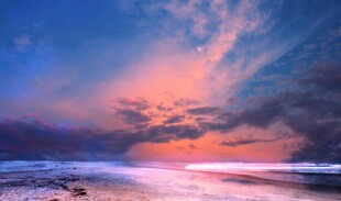 海边绚烂晚霞美景