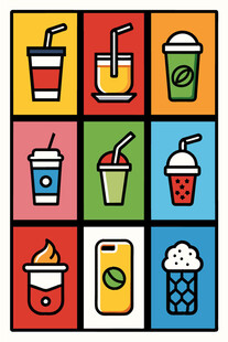 多彩饮料图标集合