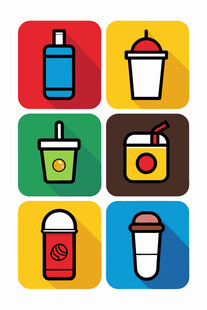 多彩饮品图标集合