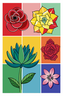 多彩花卉图案设计