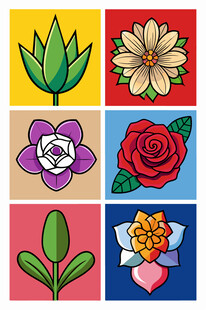 多彩花卉图案集合