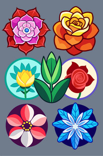 多彩花卉图案集合