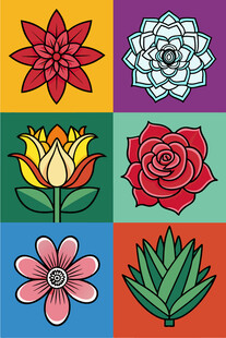 多彩花卉图案集合