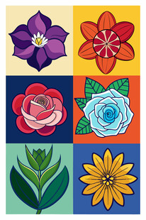 多彩花卉图案集合