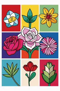 多彩花卉图案集合
